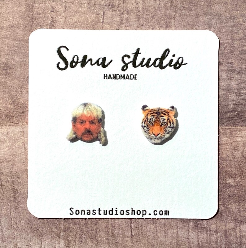 Joe Exotic Tiger Stud Earrings | Etsy