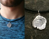 Pirates pendant Spain Philip IV replica coins 8 maravedis sterling silver gift for 18 birthday necklace for gift oxidized silver leather