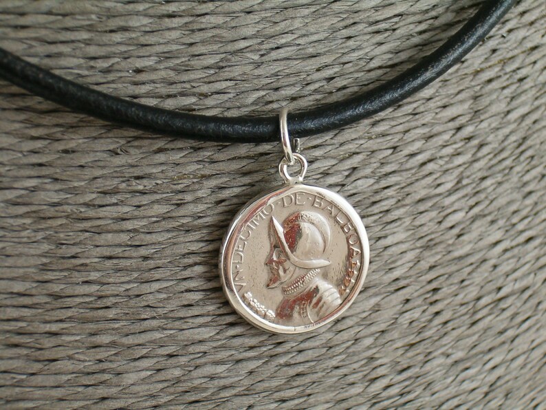 1983 Panama 110 of a Balboa pendant coin *sterling silver *gift for 18 birthday *gift for friend*necklace leather*jewelry coins original