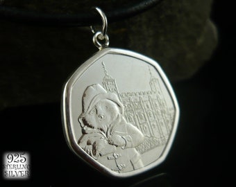Paddington Bear 2019 - Tower of London * 925 sterling silver * for birthday * United kingdom * gift pendant * copper-nickel coin