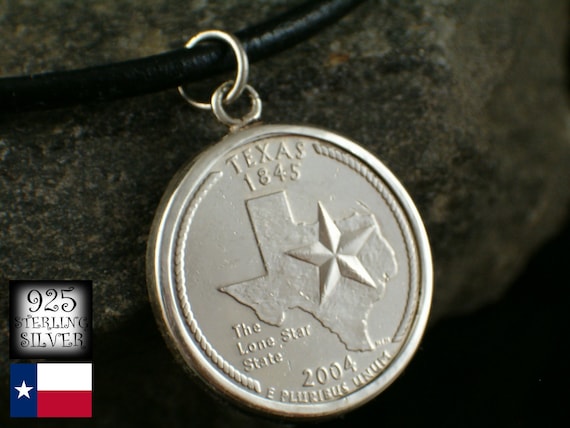 State of Texas with Star Charm Polished Sterling Silver - Made in the USA State of Texas with Star Charm Polished Sterling Silver - Made in the USA