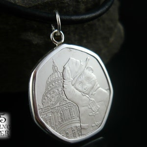 Paddington Bear 2019 - St Paul&#39;s Cathedral BU 50p * 925 sterling silver * for birthday * United kingdom * gift pendant * copper-nickel coin