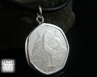 Paddington Bear 2019 - St Paul's Cathedral BU 50p * 925 sterling silver * for birthday * United kingdom * gift pendant * copper-nickel coin