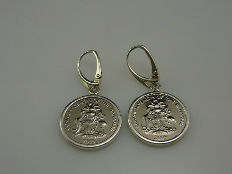 Bahamas 1987 coins earrings copper-nickel coins 925 sterling silver pineapple original jewelry for 18th birthday North America image 8