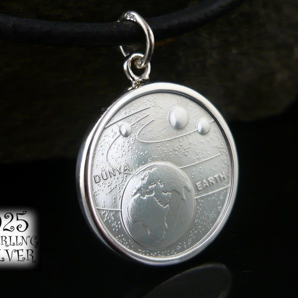 Pendant Planets Earth Mars Jupiter * silver Ag 925 * aluminum coin * for birthday * planets in the zodiac sign * horoscope * solar system