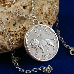Leo zodiac sign,925 sterling silver,pendant coin,horoscope,birthday gift, pendant leo,gift for women,silver pedant,zodiac