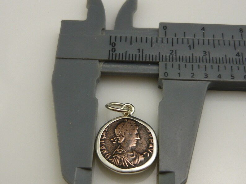 Arkadiusz 383-408 emperor pendant coin original antique bronze Roman Empire silver 925 18th birthday leather necklace image 6