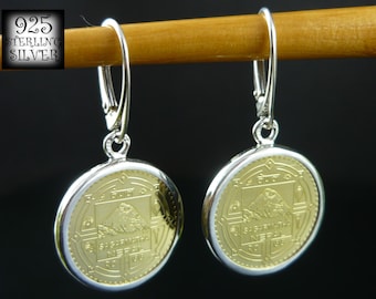 Nepal earrings * original coins brass-plated steel * 925 sterling silver * Mount Everest * for 18th birthday * hand made earrings