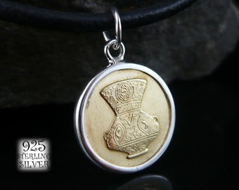 Pendant coin Cleopatra * Egypt * 925 sterling silver * coin Africa * gift for women * hand made * silver pedant jewelry * necklace coin