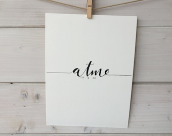 A4 Print/Druck/Lettering "atme - EIN&AUS"