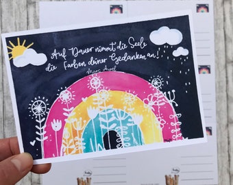Postkarte "Gedanken-Regenbogen" DIN A6