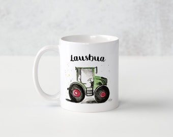 Tasse "Lausbua" oder "Gloana Bazi" für kleine und große Traktor Fans!
