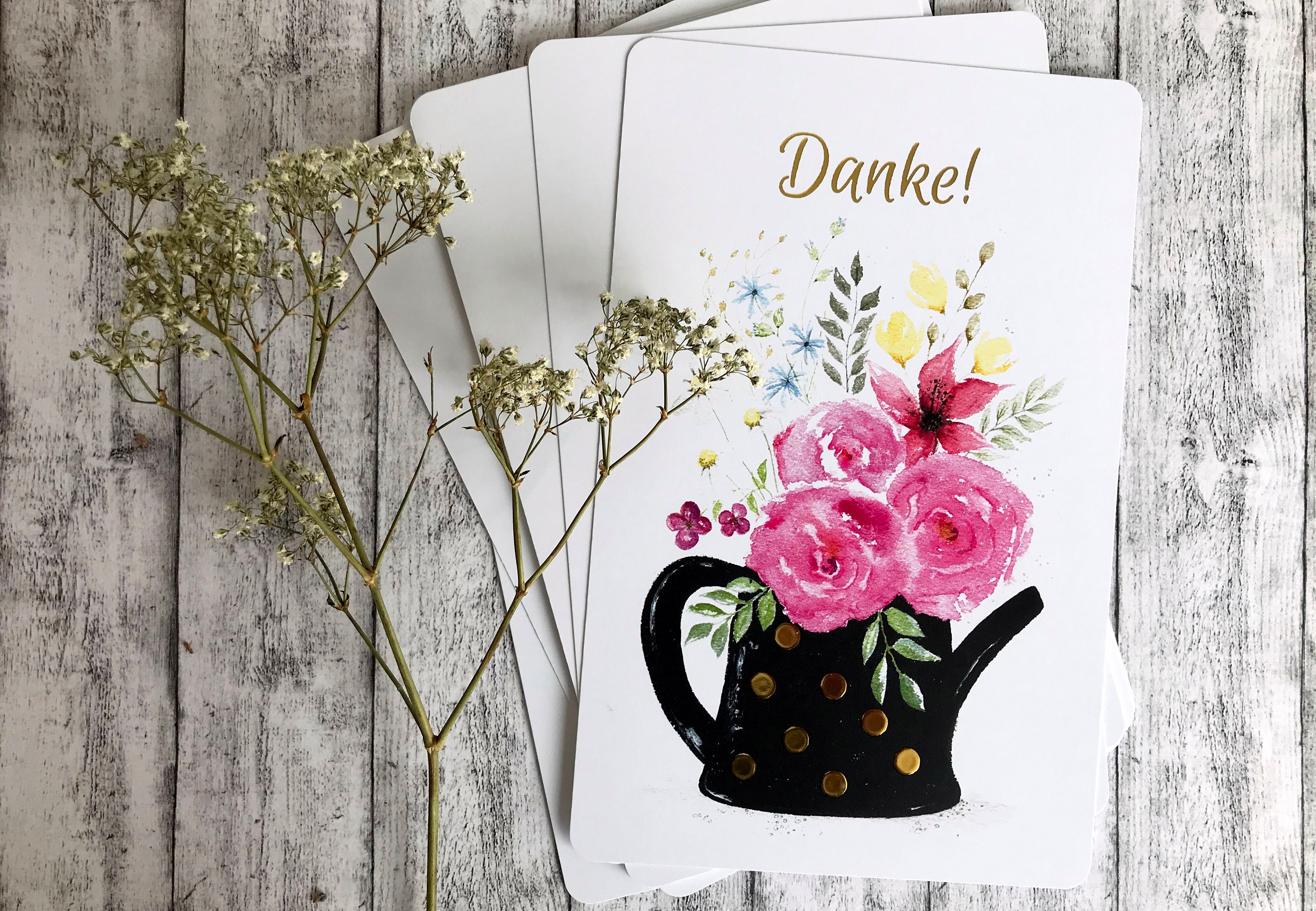 Postkarte Vielen Dank für die Blumen