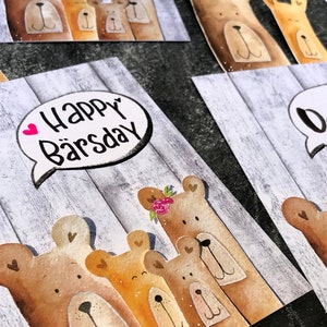 Carte postale « Bärenbande », personnalisable sur demande