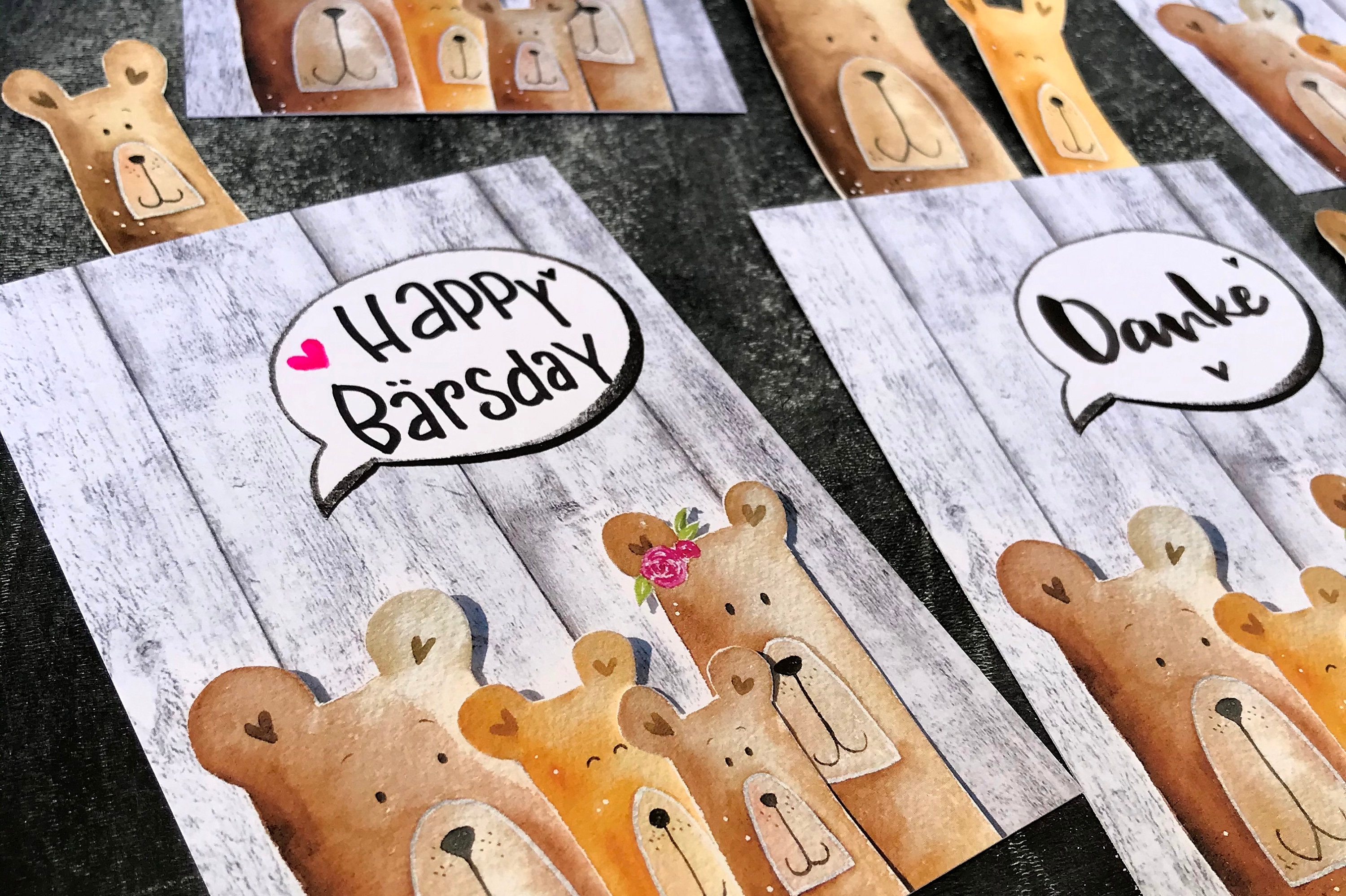 Postcard "Bärenbande", customizable on request