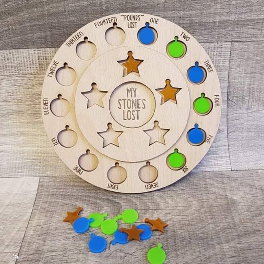 Personalised Wooden Weight Loss Tracker: Stars & Discs - Etsy