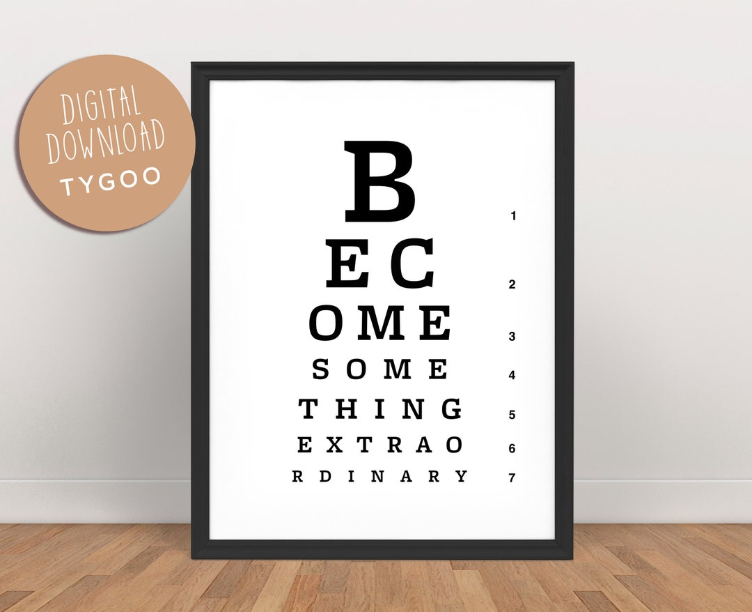 Eye Chart Printable Positive Quote Something Etsy