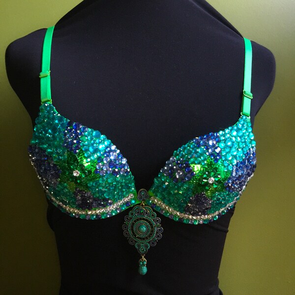 Green Rave Bra Festival Fashion 32B