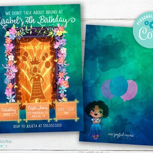 Encanto Magical Birthday Party Invitation - Encanto Casita Door floral - Kids Birthday Party - Instant Download, Customize & Print at Home