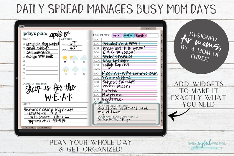 DIGITAL PLANNER for Moms 2023 & Undated Versions Goodnotes Etsy