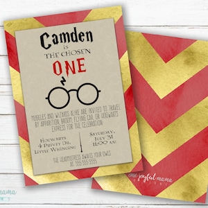 The Chosen One Wizard Birthday Party Invitation - First Birthday - Toddler Birthday Party - Instant Download, Customize & Print at Home