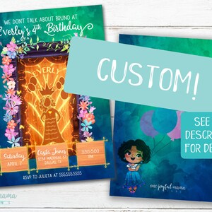 CUSTOM Encanto Magical Birthday Party Invitation - Encanto Casita Door floral - Kids Birthday Party - DIGITAL FILE, Print at Home