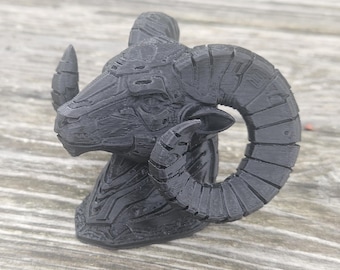 A1 Ram Head Demon Logo 4 inch – Black Goat Ram Figure with Horns RAM truck gift