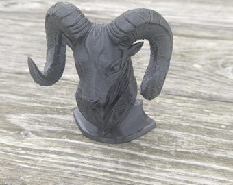 A1 Ram Head Demon Logo 4 inch – Black Goat Ram Figure with Horns RAM truck gift