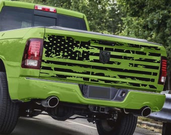 A1 Large American flag vinyl decal graphics on roof hood tailgate truck or car