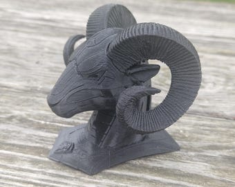 A1 Ram Head Demon Logo 4 inch – Black Goat Ram Figure with Horns RAM truck gift