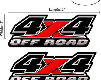 A1 2PCs 4X4 Off-road Decal Vinyl  Stickers for for Truck Pick-up