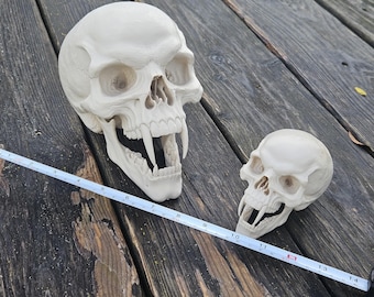 Vampire Skull Fantasy Replica Gothic Fossil Prop With Fangs Collectible