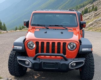 A1 Custom Matte Black Hood Decal for Jeep Wrangler JL / Gladiator – Blackout Style