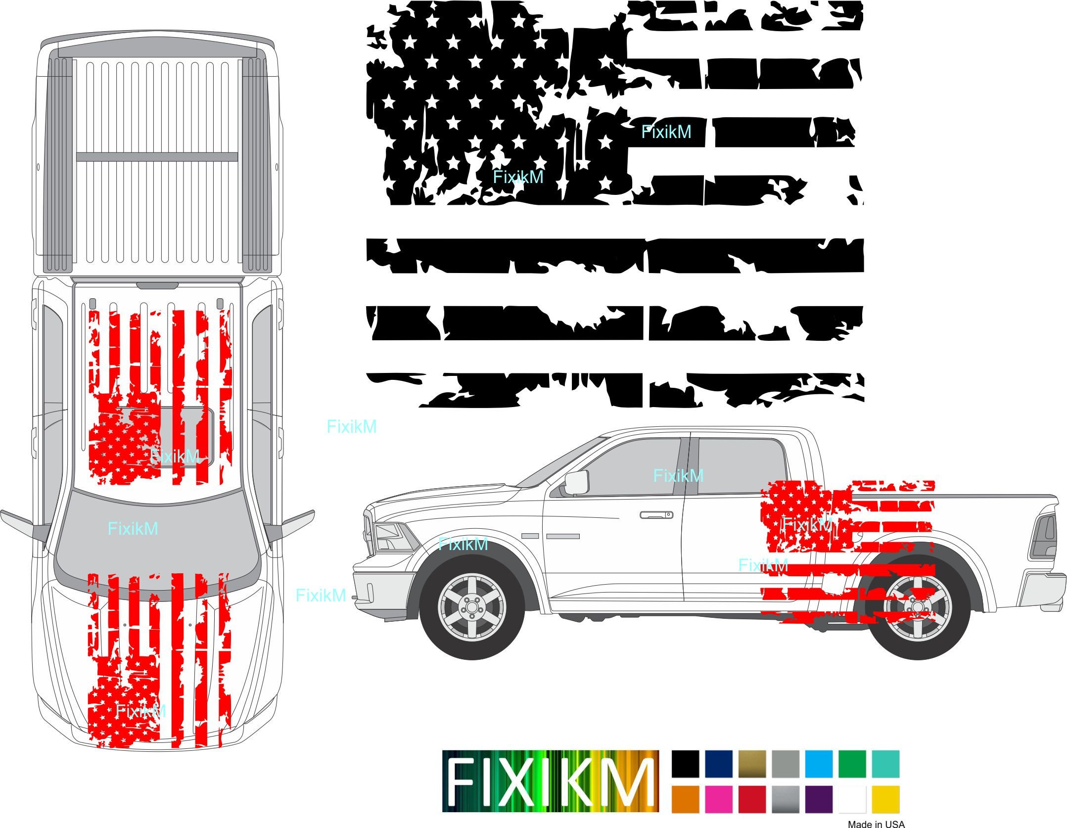 AMERICAN Flag Viny Graphics Fit for Roof or Hood Any Dodge | Etsy