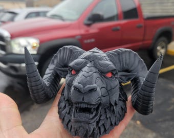 Ram head hood ornament emblem gift