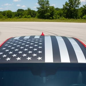 American Flag Vinyl Decal 55" x 45" - Weather-Safe, Made in USA