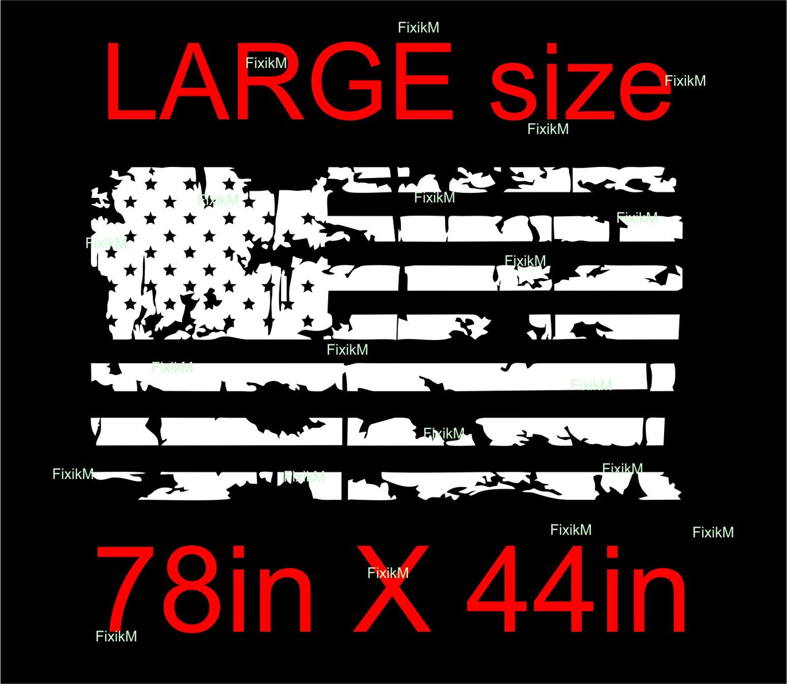 LARGE size vinyl sticker decal AMERICAN FLAG fitl for roof Etsy