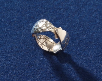 Fingerring „3 Fische“, in 935/-Silber