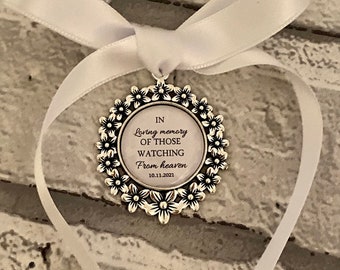 Bouquet charm in memory of, remembering loved ones in heaven, charm for wedding bouquet, In memory of those watching from heaven.