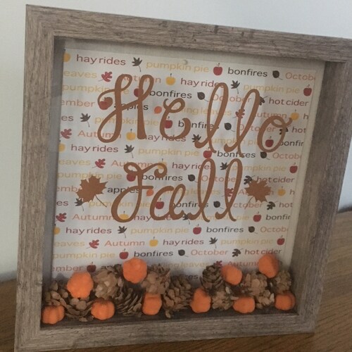 Hello Fall Shadow Box Fall Decor Home Decor Holiday Fall - Etsy