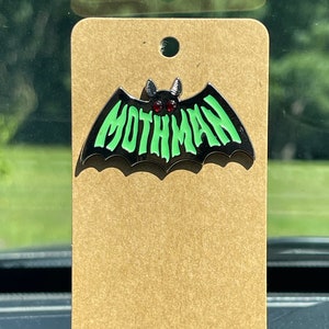 Mothman Glow in the dark Pin