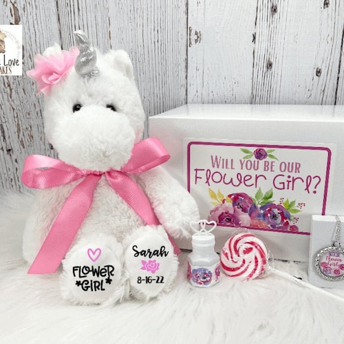 Flower Girl Proposal Gift Box Unicorn Wedding Party Gift Etsy
