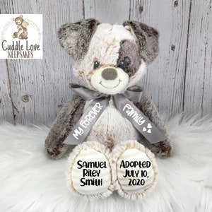 Adoption Puppy Dog Stuffed Animal, Personalized Adoption Gift, Custom Adoption Plush Dog, Gotcha Day Gift, Adoption Gift Plush Puppy Dog