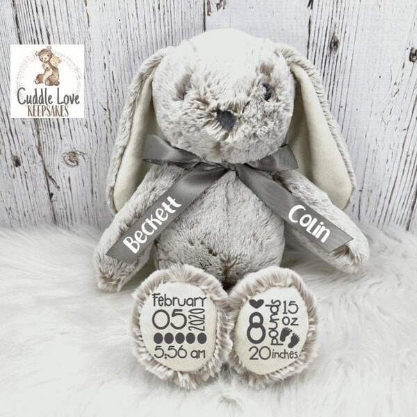 Birth Stats Stuffed Animal Etsy