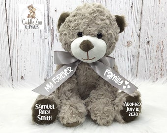 Adoption Teddy Bear, Stuffed Animal Adoption Gift, Adoption Day Gift, Gotcha Day Gift, Stuffed Animal Adoption Gift, Custom Adoption Gift