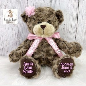 Adoption Teddy Bear, Personalized Adoption Stuffed Animal Gift, My Forever Family, Gotcha Day Gift, Custom Adoption Plushie, Adopted Gift