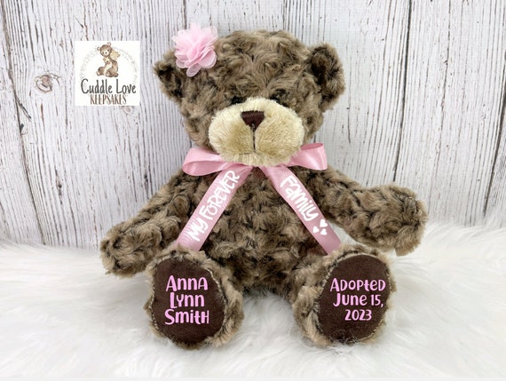 Adoption Teddy Bear, Personalized Adoption Stuffed Animal Gift, My Forever Family, Gotcha Day Gift, Custom Adoption Plushie, Adopted Gift