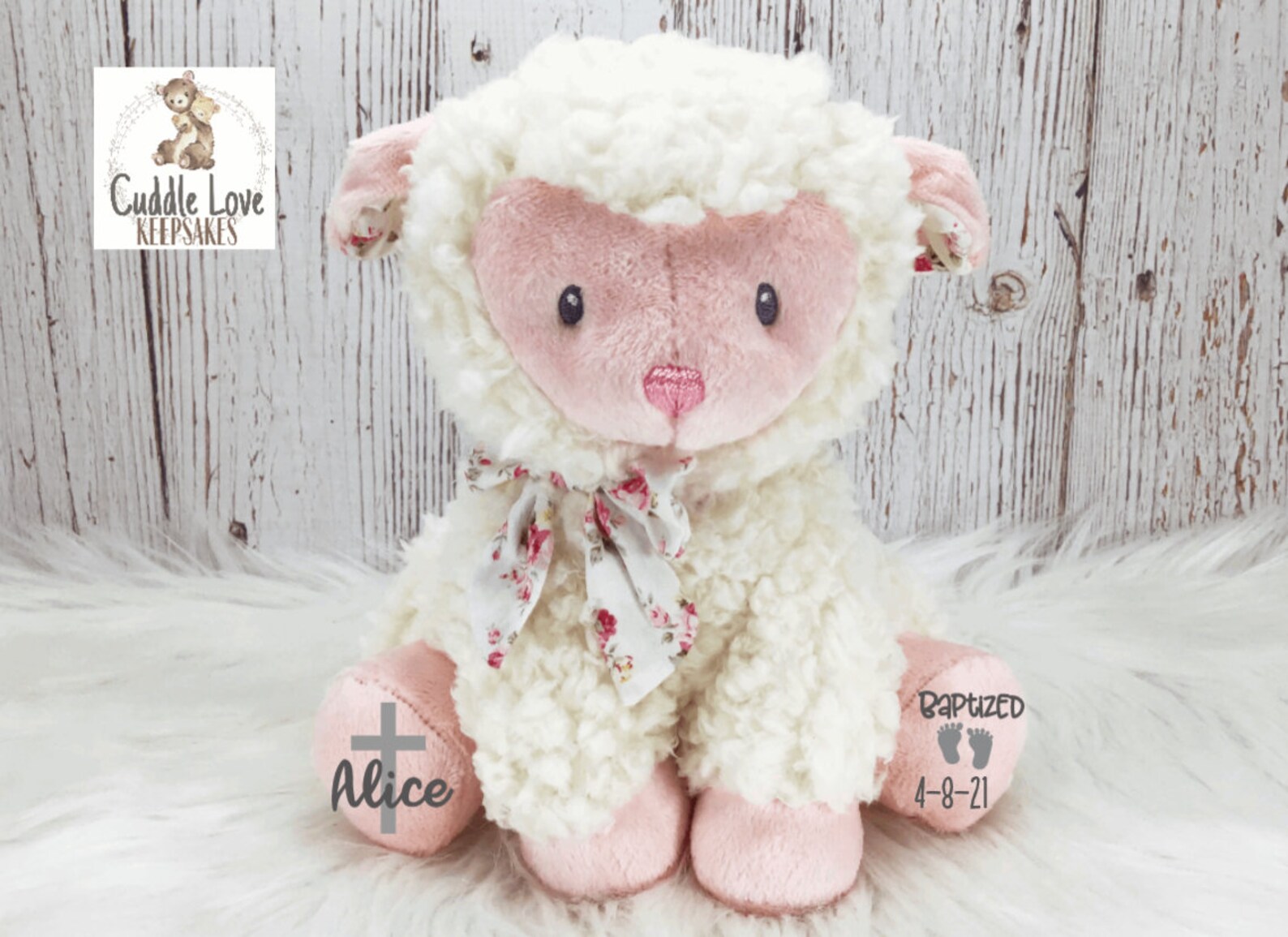 Baptism Lamb Personalized Baptism Gift Stuffed Lamb Baptized Etsy