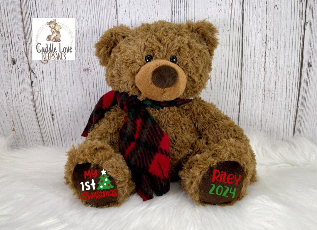 Baby's first christmas teddy sale