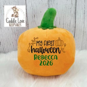 My First Halloween Pumpkin, Baby's 1st Halloween Stuffed Pumpkin, Personalized Halloween Stuffed Animal, Baby's First Halloween Photo Prop